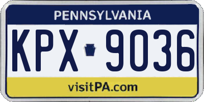 PA license plate KPX9036