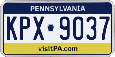 PA license plate KPX9037