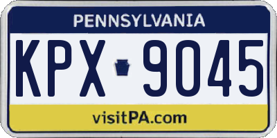 PA license plate KPX9045