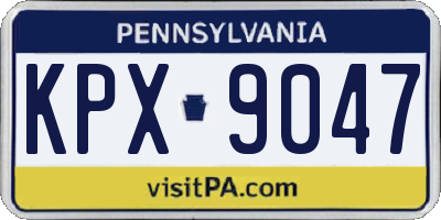 PA license plate KPX9047