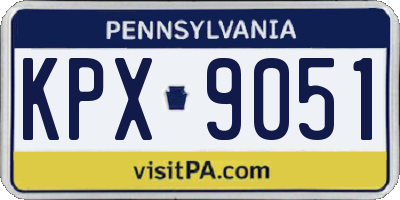 PA license plate KPX9051