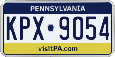 PA license plate KPX9054