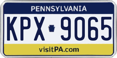 PA license plate KPX9065