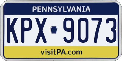 PA license plate KPX9073