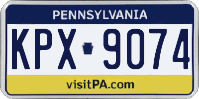 PA license plate KPX9074