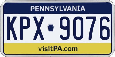 PA license plate KPX9076