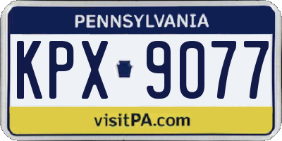 PA license plate KPX9077