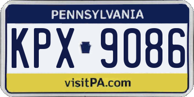 PA license plate KPX9086