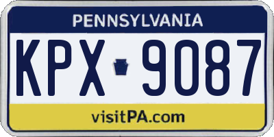 PA license plate KPX9087