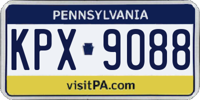 PA license plate KPX9088