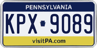 PA license plate KPX9089