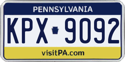 PA license plate KPX9092