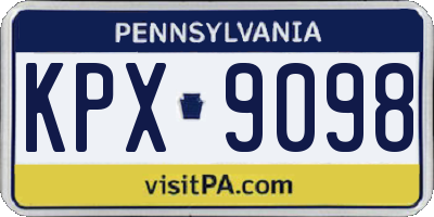 PA license plate KPX9098