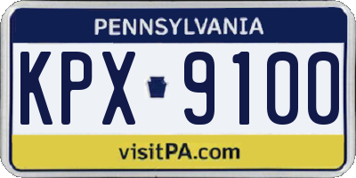PA license plate KPX9100