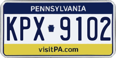 PA license plate KPX9102