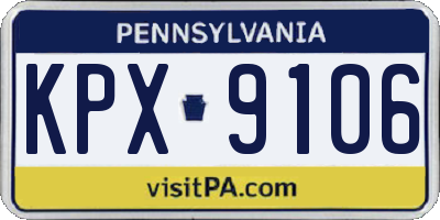 PA license plate KPX9106