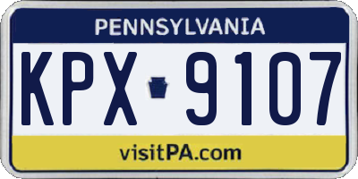 PA license plate KPX9107
