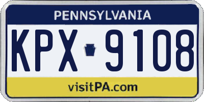 PA license plate KPX9108