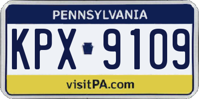 PA license plate KPX9109