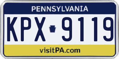 PA license plate KPX9119
