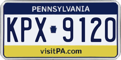 PA license plate KPX9120