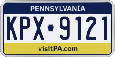 PA license plate KPX9121