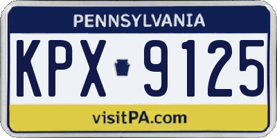 PA license plate KPX9125