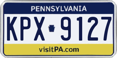PA license plate KPX9127
