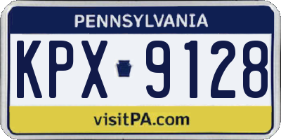 PA license plate KPX9128