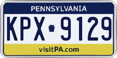 PA license plate KPX9129