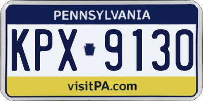 PA license plate KPX9130