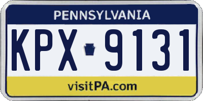 PA license plate KPX9131