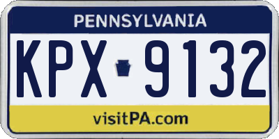 PA license plate KPX9132