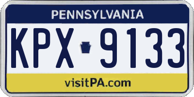PA license plate KPX9133