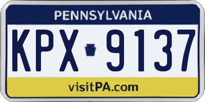 PA license plate KPX9137