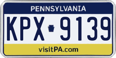 PA license plate KPX9139