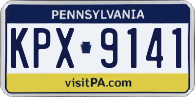 PA license plate KPX9141