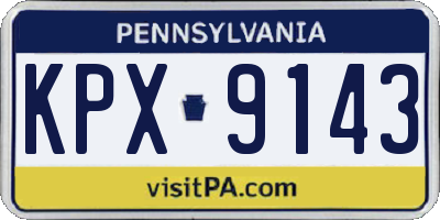 PA license plate KPX9143