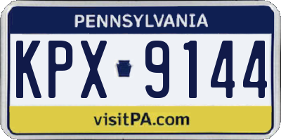 PA license plate KPX9144