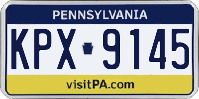 PA license plate KPX9145