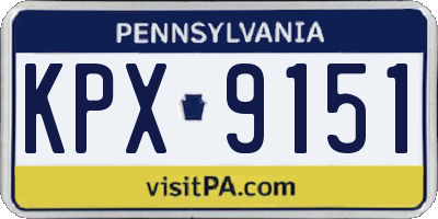 PA license plate KPX9151