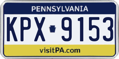 PA license plate KPX9153