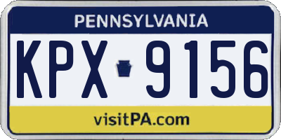 PA license plate KPX9156