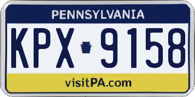 PA license plate KPX9158