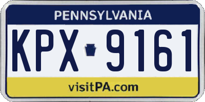 PA license plate KPX9161