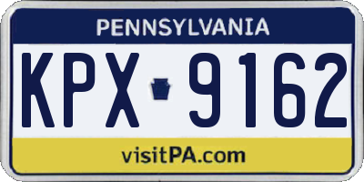 PA license plate KPX9162