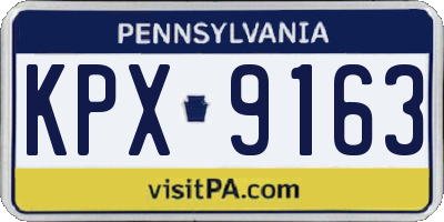 PA license plate KPX9163