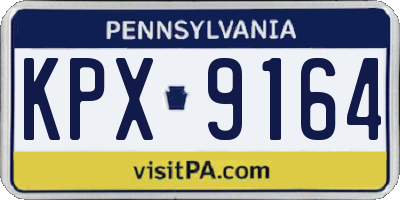 PA license plate KPX9164