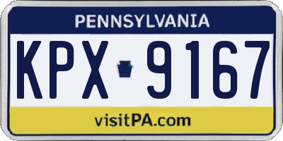 PA license plate KPX9167
