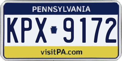 PA license plate KPX9172